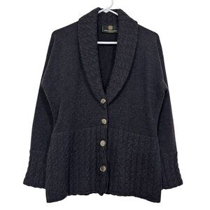Vintage Maria Teresa Gilberti Italian Cashmere Black Shawl Collar Cardigan M